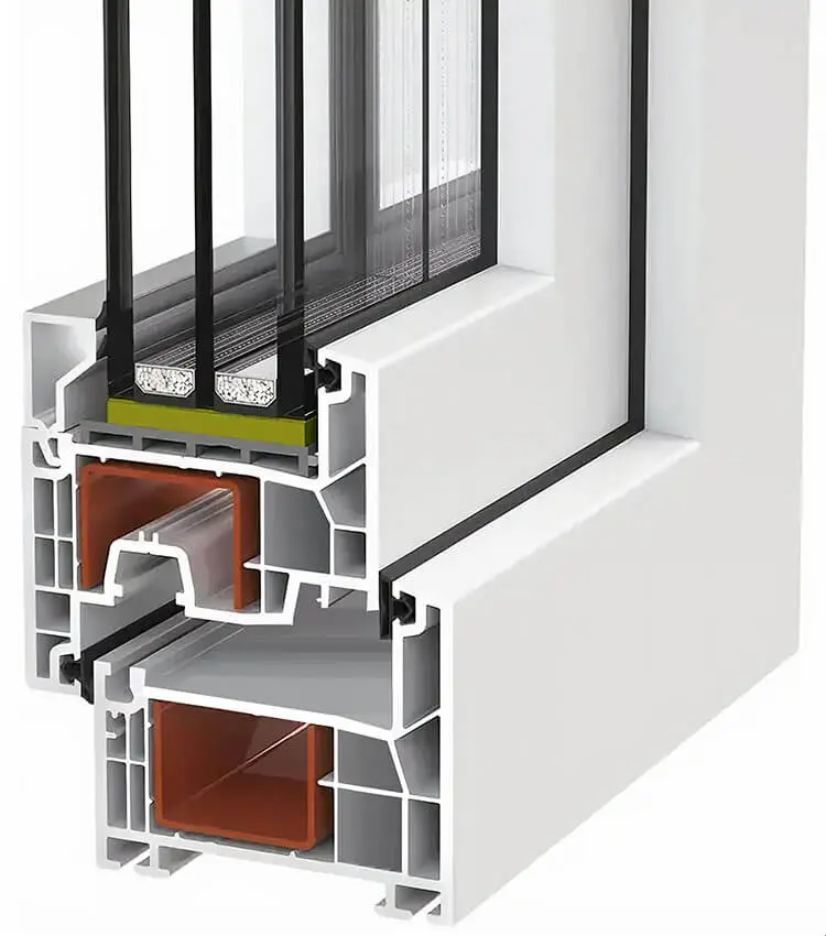 Framex 80 AD plastikinio lango profilio pjūvis