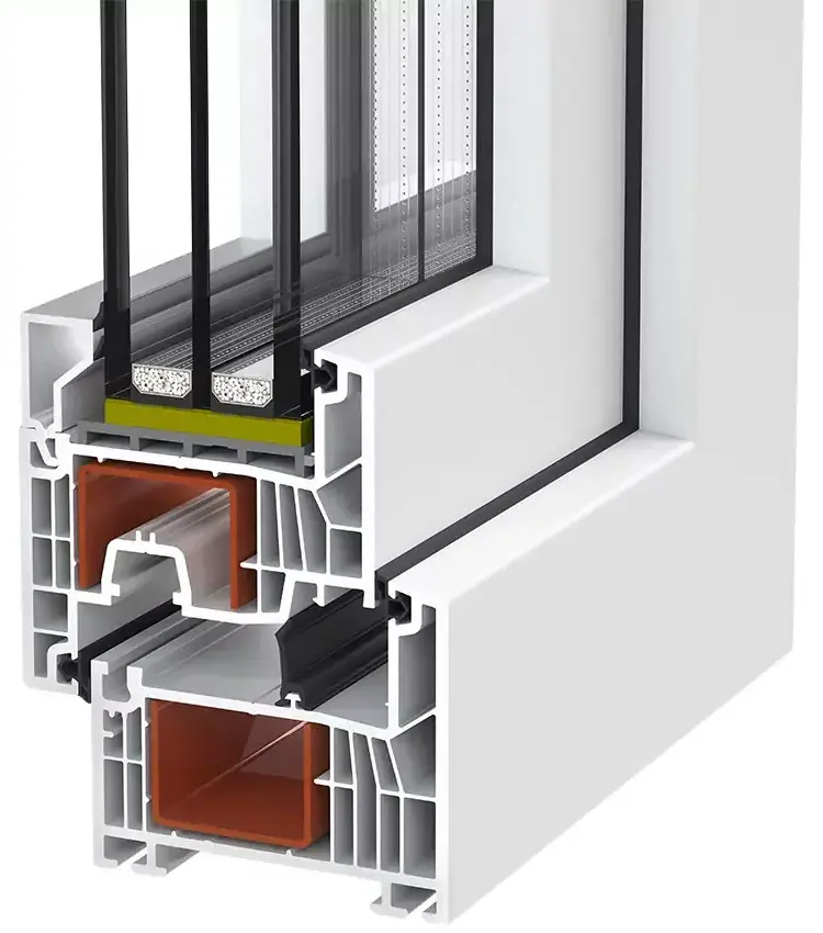 Framex 80 MD plastikinio lango profilio pjūvis